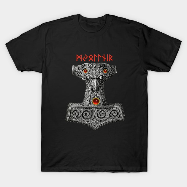 MJOLLNIR Hammer of the Thunder God Thor, Viking mythology T-Shirt by BulganLumini